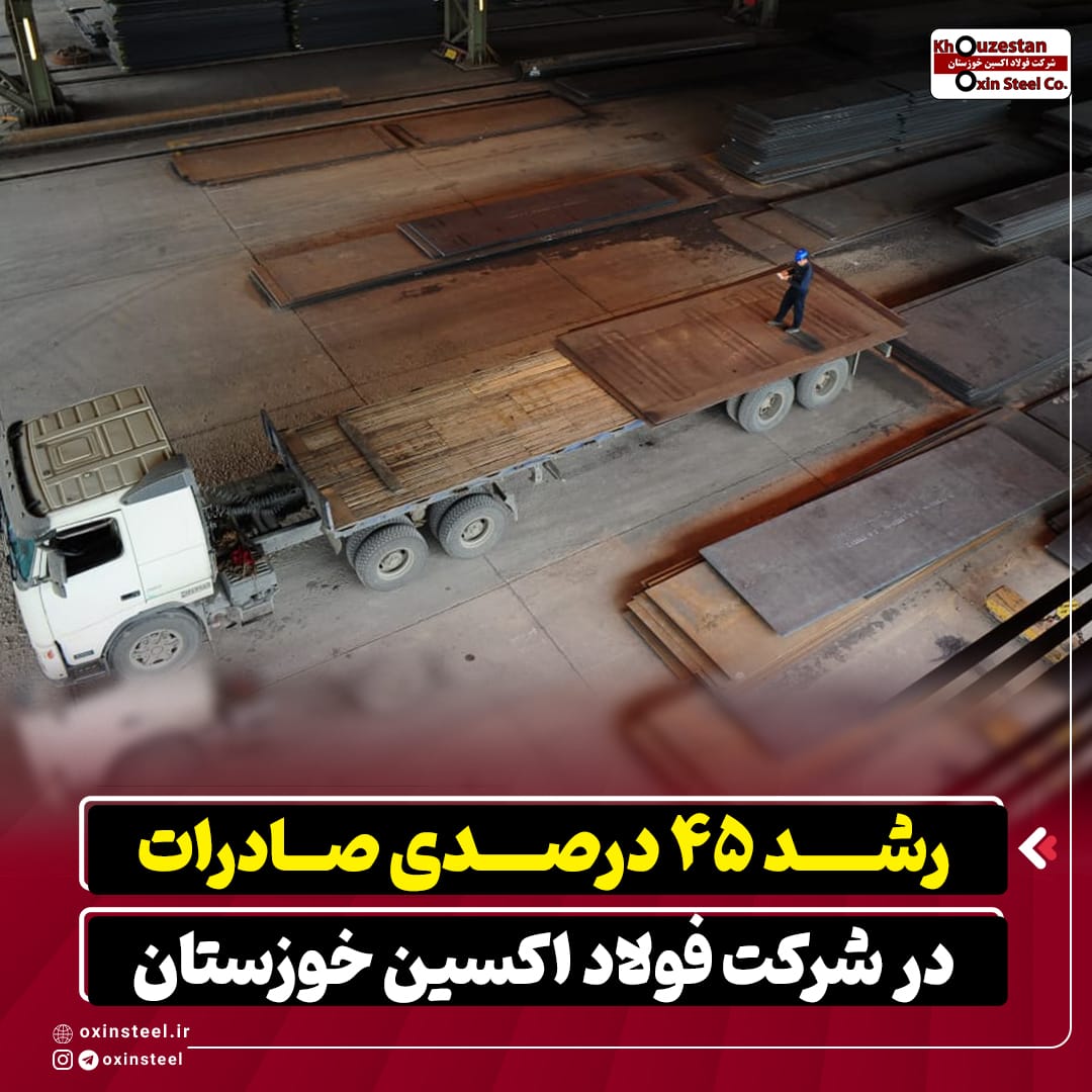 صادرات در شرکت فولاد اکسین خوزستان در ۱۰ ماهه سال جاری نسبت به مدت مشابه سال قبل ۴۵ درصد رشد داشت